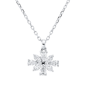 Collier aus 750 Gold Weißgold 8 Diamanten 0,34ct TW-VSI L:45cm