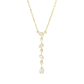 Collier aus 750 Gold Gelbgold 7 Diamanten 0,24ct L:45cm