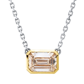 Collier aus 950 Gold gelb 3 Diamanten 1,14ct L:45,7cm