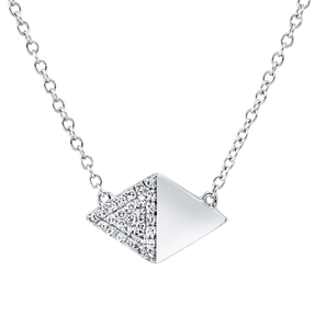 Collier aus 750 Gold Weißgold 28 Diamanten 0,07ct TW-VSI/SI L:45,7cm