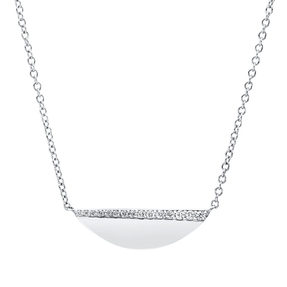 Collier aus 750 Gold Weißgold 15 Brillanten 0,09ct TW-VSI/SI L:45,7cm