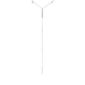 Collier aus 750 Gold Weißgold 56 Diamanten 0,19ct TW-SI L:45,7cm