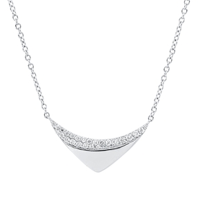 Collier aus 750 Gold Weißgold 25 Brillanten 0,15ct TW-SI/PI L:45,7cm