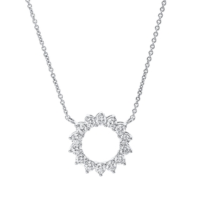 Collier Kreis aus 750 Weißgold 14 Brillanten 0,84ct TW-VSI/SI L:45,7cm