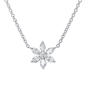 Collier aus 750 Gold Weißgold 7 Diamanten 0,33ct TW-PI L:41cm