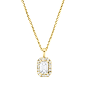 Collier aus 750 Gold Gelbgold 19 Diamanten 0,41ct TW-SI L:45cm 4er-Krappe Collier aus 750 Gold Gelbgold 19 Diamanten 0,41ct TW-SI L:45cm 4er-Krappe
