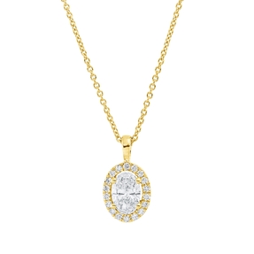 Collier aus 750 Gold Gelbgold 21 Diamanten 0,52ct TW-SI L:45cm 4er-Krappe Collier aus 750 Gold Gelbgold 21 Diamanten 0,52ct TW-SI L:45cm 4er-Krappe