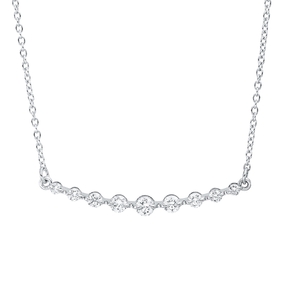 Collier aus 750 Gold Weißgold 9 Brillanten 0,25ct TW-SI L:45,7cm Collier aus 750 Gold Weißgold 9 Brillanten 0,25ct TW-SI L:45,7cm