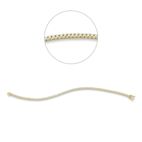 Armband aus 750 Gold gelb/weiß 87 Brillanten 1,5ct TW-SI B:1,9mm L:18cm 4er-Krappe