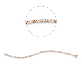 Armband aus 750 Gold weiß/rot 87 Brillanten 1,5ct TW-SI B:1,9mm L:18cm 4er-Krappe