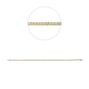 Armband aus 750 Gold gelb/weiß 95 Brillanten 1,52ct TW-SI L:18cm 4er-Krappe Armband aus 750 Gold gelb/weiß 95 Brillanten 1,52ct TW-SI L:18cm 4er-Krappe