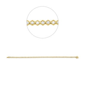 Armband aus 750 Gold gelb/weiß 71 Brillanten 1,5ct TW-SI B:3,1mm L:18cm Zarge Armband aus 750 Gold gelb/weiß 71 Brillanten 1,5ct TW-SI B:3,1mm L:18cm Zarge