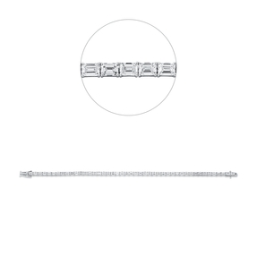 Armband 750 Weißgold 45 Diamanten Smaragd-Schliff 6,56ct TW-VSI/SI B:2,8mm L:17cm Armband 750 Weißgold 45 Diamanten Smaragd-Schliff 6,56ct TW-VSI/SI B:2,8mm L:17cm