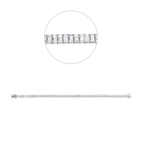 Armband aus 750 Weißgold 96 Diamanten Baguette-Schliff 4,41ct TW-SI B:3,4mm L:18cm Armband aus 750 Weißgold 96 Diamanten Baguette-Schliff 4,41ct TW-SI B:3,4mm L:18cm