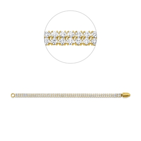 Armband aus 750 Gold Gelbgold 108 Brillanten 7,47ct F-SI B:5,3mm L:17,8cm