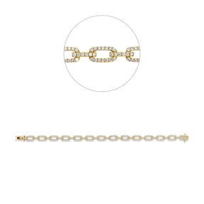 Armband aus 750 Gold Gelbgold 286 Brillanten 1,93ct W-SI B:5,4mm L:17,5cm