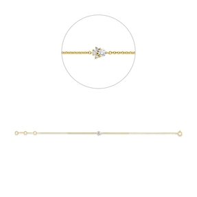 Armband aus 750 Gelbgold 3 Brillanten 0,04ct W-SI 1 Brillant 0,09ct W-SI