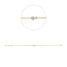 Armband aus 750 Gold Gelbgold 4 Diamanten 0,17ct B:4,8mm L:17,5cm