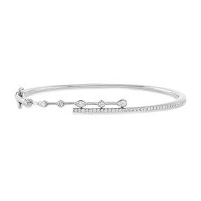 Armreif aus 750 Gold Weißgold 43 Diamanten 0,44ct 45x55mm