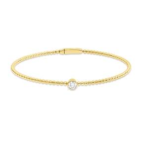 Solitaire Armreif aus 750 Gold Gelbgold Brillant 0,22ct TW-SI 50x60mm Zarge Solitaire Armreif aus 750 Gold Gelbgold Brillant 0,22ct TW-SI 50x60mm Zarge
