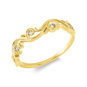 Ring aus 750 Gold Gelbgold 5 Brillanten 0,07ct TW-SI B:4mm