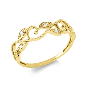 Ring aus 750 Gold Gelbgold 6 Brillanten 0,06ct TW-SI B:5,7mm