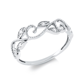 Ring aus 750 Gold Weißgold 6 Brillanten 0,06ct TW-SI B:5,7mm
