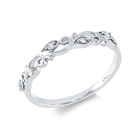Ring aus 750 Gold Weißgold 5 Brillanten 0,07ct TW-SI B:3mm