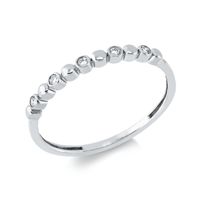 Ring aus 750 Gold Weißgold 5 Brillanten 0,05ct TW-SI B:1,8mm Zarge