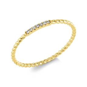 Ring aus 750 Gold Gelbgold 7 Diamanten 0,03ct TW-SI B:1mm