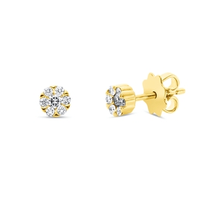 Ohrstecker aus 750 Gold Gelbgold 14 Diamanten 0,26ct TW-SI 4,7x4,8mm
