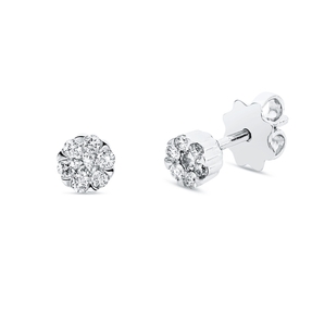 Ohrstecker aus 750 Gold Weißgold 14 Diamanten 0,26ct TW-SI 4,7x4,8mm