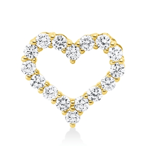 Anhänger Herz aus 585 Gelbgold 16 Brillanten 0,34ct W-SI/PI 10,7x11,7mm Anhänger Herz aus 585 Gelbgold 16 Brillanten 0,34ct W-SI/PI 10,7x11,7mm