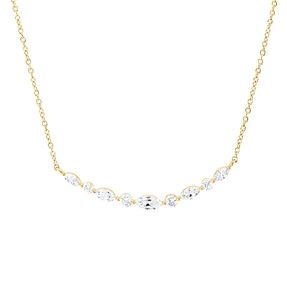 Collier aus 750 Gold Gelbgold 9 Diamanten 0,49ct TW-SI L:45cm