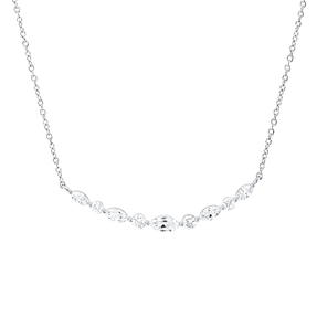 Collier aus 750 Gold Weißgold 9 Diamanten 0,43ct TW-SI L:45cm