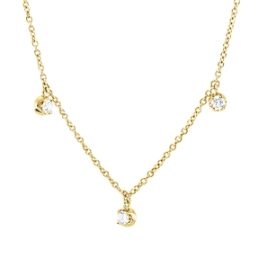 Collier aus 750 Gold Gelbgold 7 Brillanten 0,49ct TW-SI L:45cm