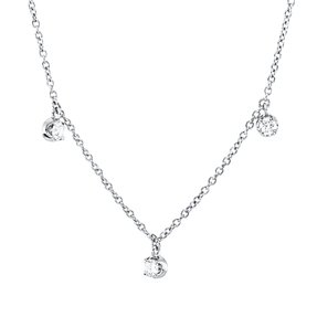 Collier aus 750 Gold Weißgold 7 Brillanten 0,49ct TW-SI L:45cm