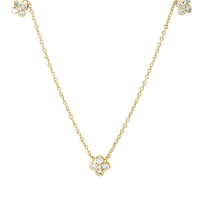 Collier aus 750 Gold Gelbgold 15 Diamanten 0,34ct TW-SI L:45cm