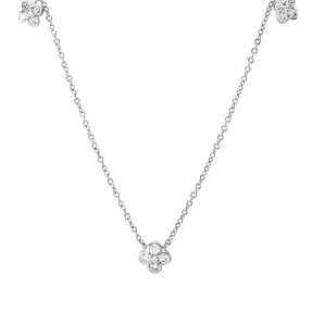 Collier aus 750 Gold Weißgold 15 Diamanten 0,34ct TW-SI L:45cm