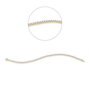 Armband aus 750 Gold gelb/weiß 91 Brillanten 2,05ct TW-SI B:2,5mm L:18cm Armband aus 750 Gold gelb/weiß 91 Brillanten 2,05ct TW-SI B:2,5mm L:18cm