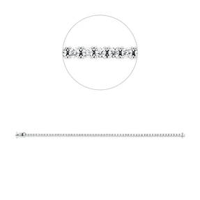 Armband aus 750 Gold Weißgold 60 Brillanten 3,32ct TW-SI B:3mm L:18,5cm 4er-Krappe Armband aus 750 Gold Weißgold 60 Brillanten 3,32ct TW-SI B:3mm L:18,5cm 4er-Krappe
