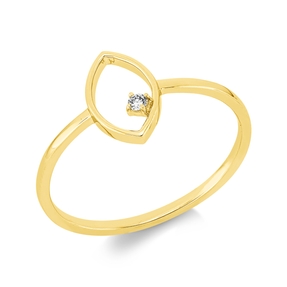 Ring aus 750 Gold Gelbgold Brillant 0,02ct TW-SI B:9,8mm 4er-Krappe