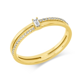 Ring aus 750 Gold Gelbgold 29 Diamanten 0,11ct TW-SI B:3,2mm