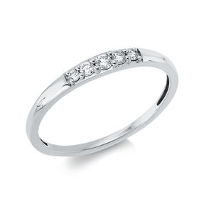 Ring aus 750 Gold Weißgold 5 Diamanten 0,11ct TW-SI B:2,3mm