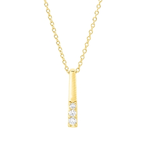 Collier aus 750 Gelbgold 2 Brillanten 0,04ct TW-SI 1 Brillant 0,04ct TW-SI L:45cm