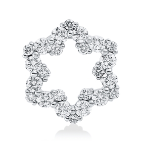 Anhänger Stern aus 585 Weißgold 24 Brillanten 1,01ct W-SI 15,8x14,2mm