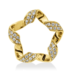 Anhänger aus 585 Gold Gelbgold 50 Brillanten 0,23ct W-SI/PI 16,8x16,8mm