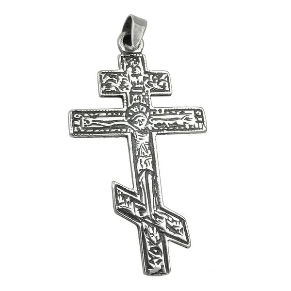 Anhänger 30x18mm russisch-orthodoxes Kreuz geschwärzt 925 Silber