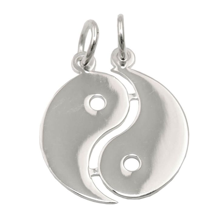 Anhänger 18mm Doppel Yin-Yang glänzend 925 Silber