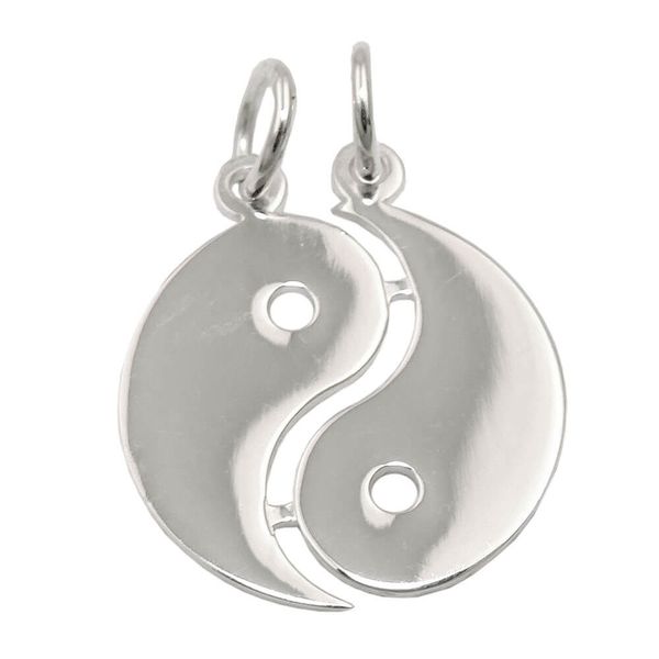 Anhänger 18mm Doppel Yin-Yang glänzend 925 Silber